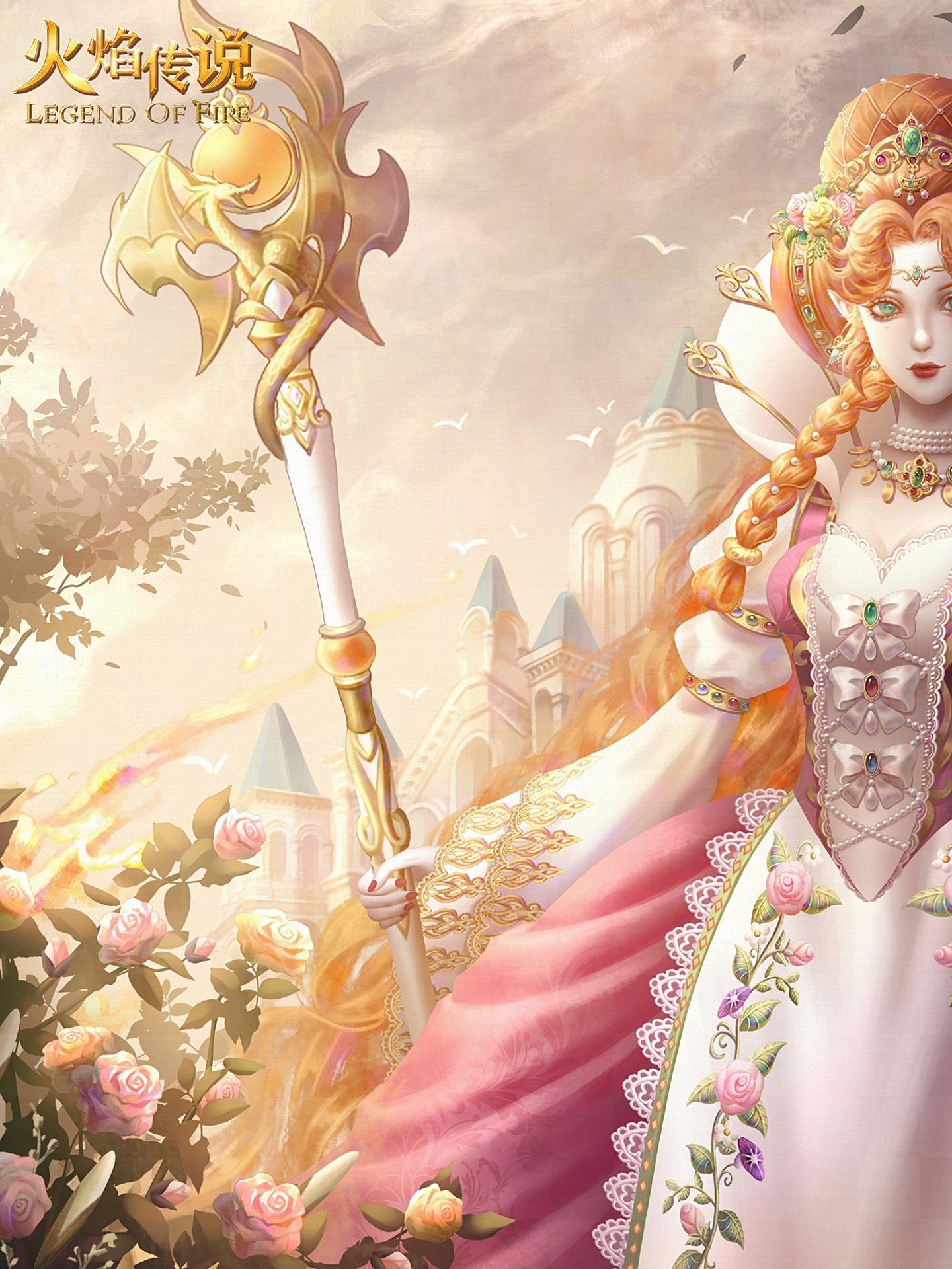 她是绽放在火焰中的花。oc帕芙琳娜的高清插图海报发发！ 画画火焰传说