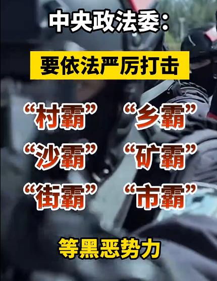 中央政法委：严厉打击村霸乡霸。看到国家集中开展为期一年的扫黑除恶专项斗争，有媒体