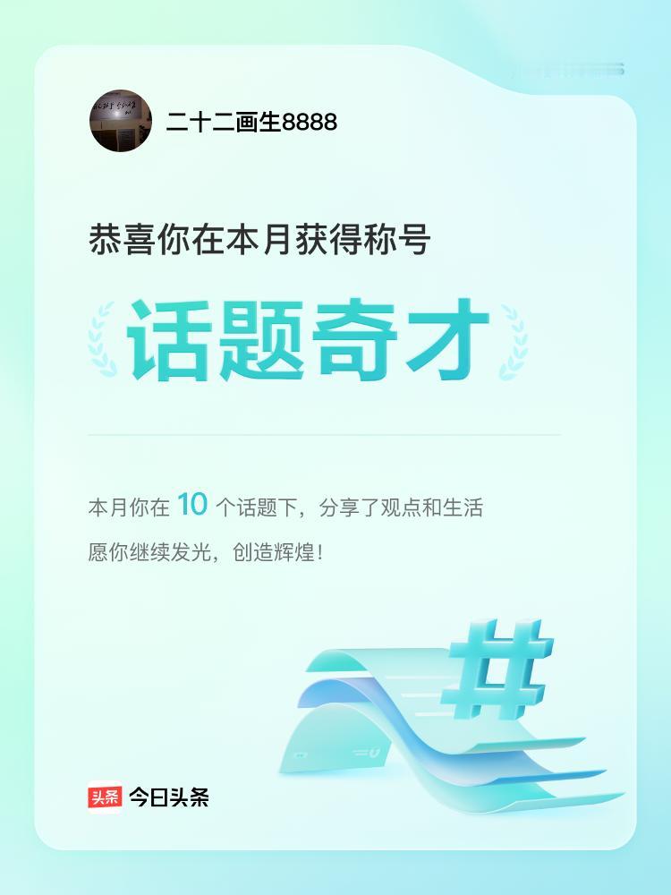 分享我的话题荣誉