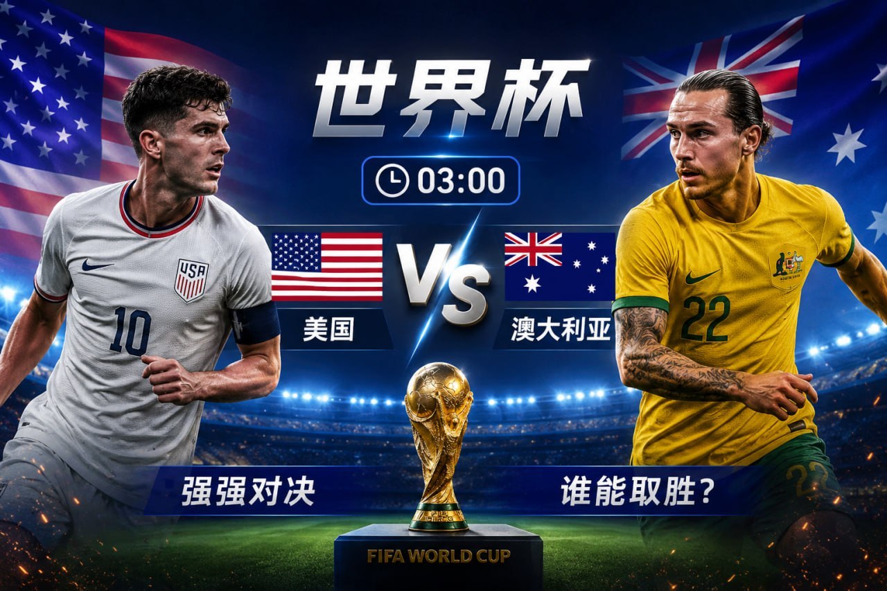 🏆 世界杯凌晨03:00，美国vs澳大利亚 世界杯激情继续！🔥美国火力全开，