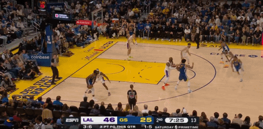 武功？老詹一记排云掌再送勇士一失误！
在今天NBA常规赛勇士对阵湖人的第二节比赛