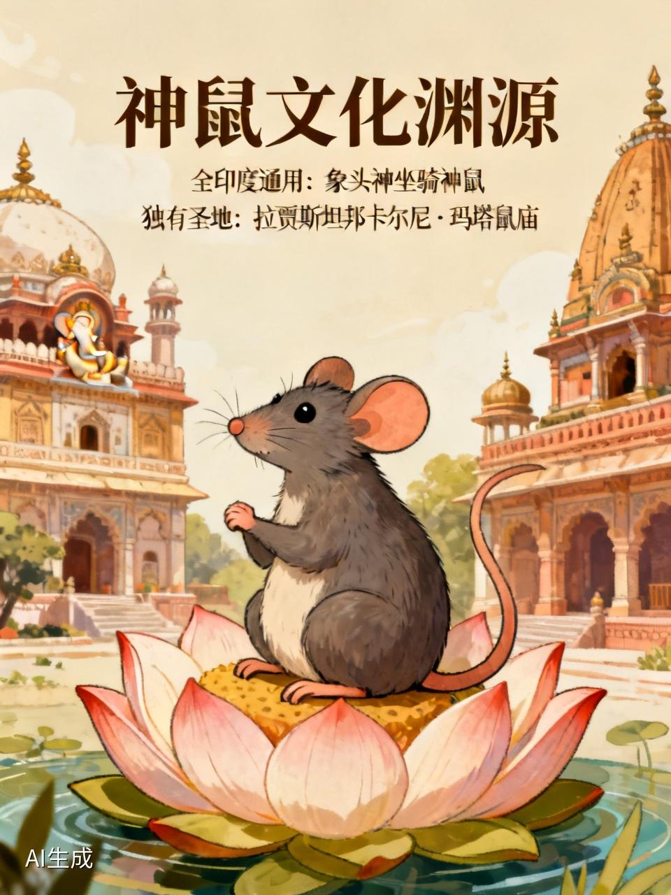在印度，不仅牛被奉为神，称作神牛，老鼠同样被尊为神，称为神鼠。印度的神鼠文化有两
