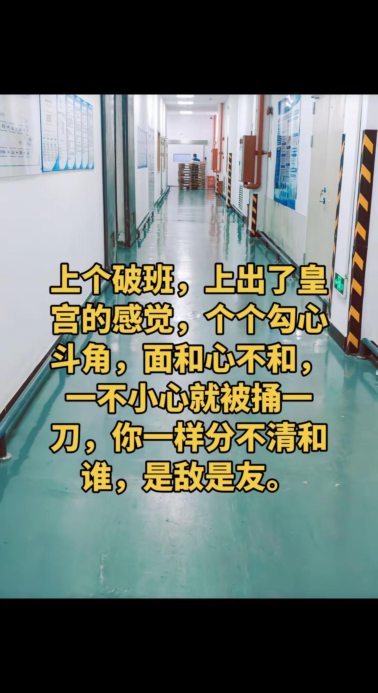 上个破班，上出了皇宫的感觉，个个勾心斗角，面和心不和，一不小心就被捅一刀，你一样