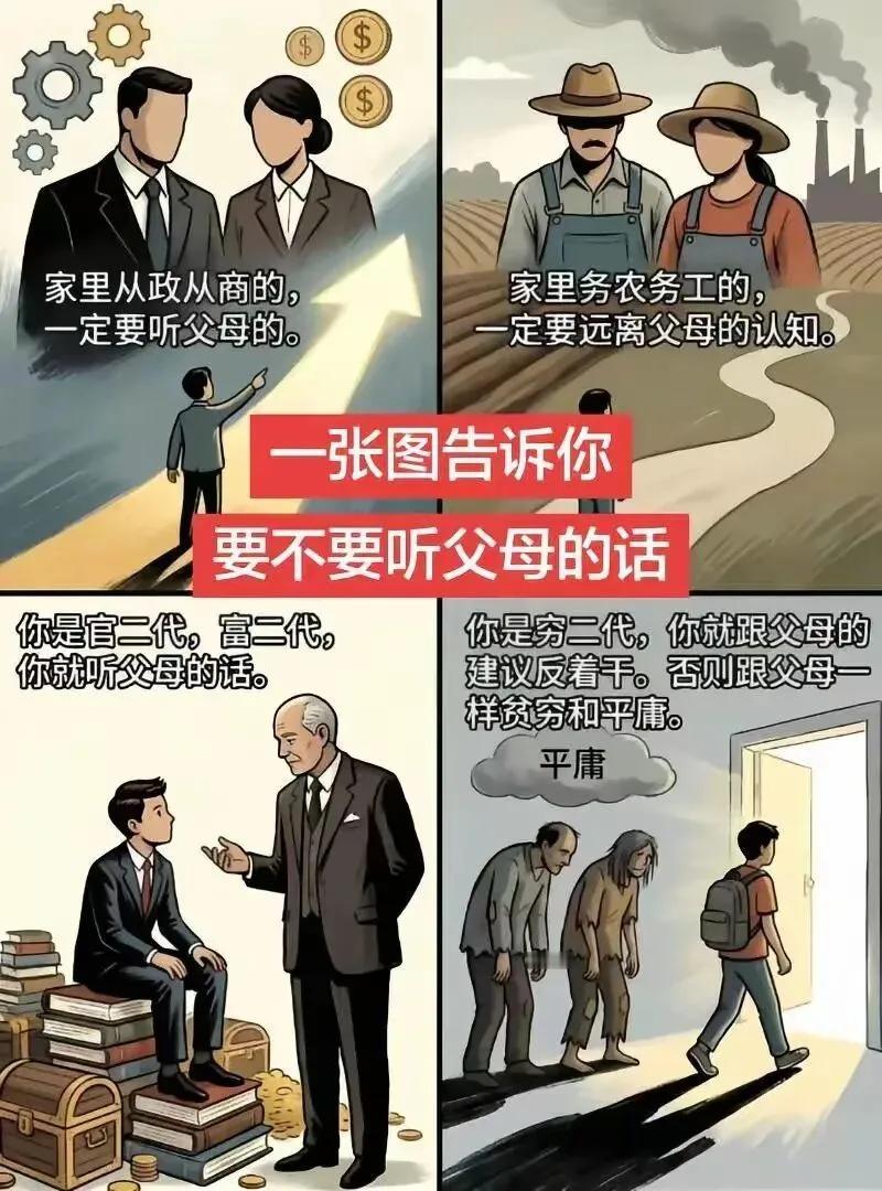 中国传统文化核心就是孝道文化。父母命不能违。听话照做是好孩子！现实生活中确是另一