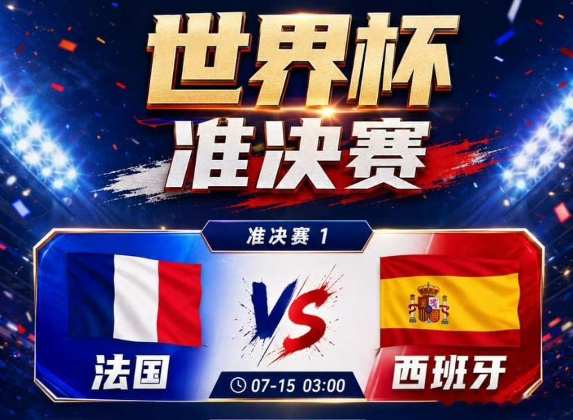 ⚔️ 是法国延续争冠脚步？⚔️ 还是西班牙青春风暴继续席卷世界杯？90分钟，甚至