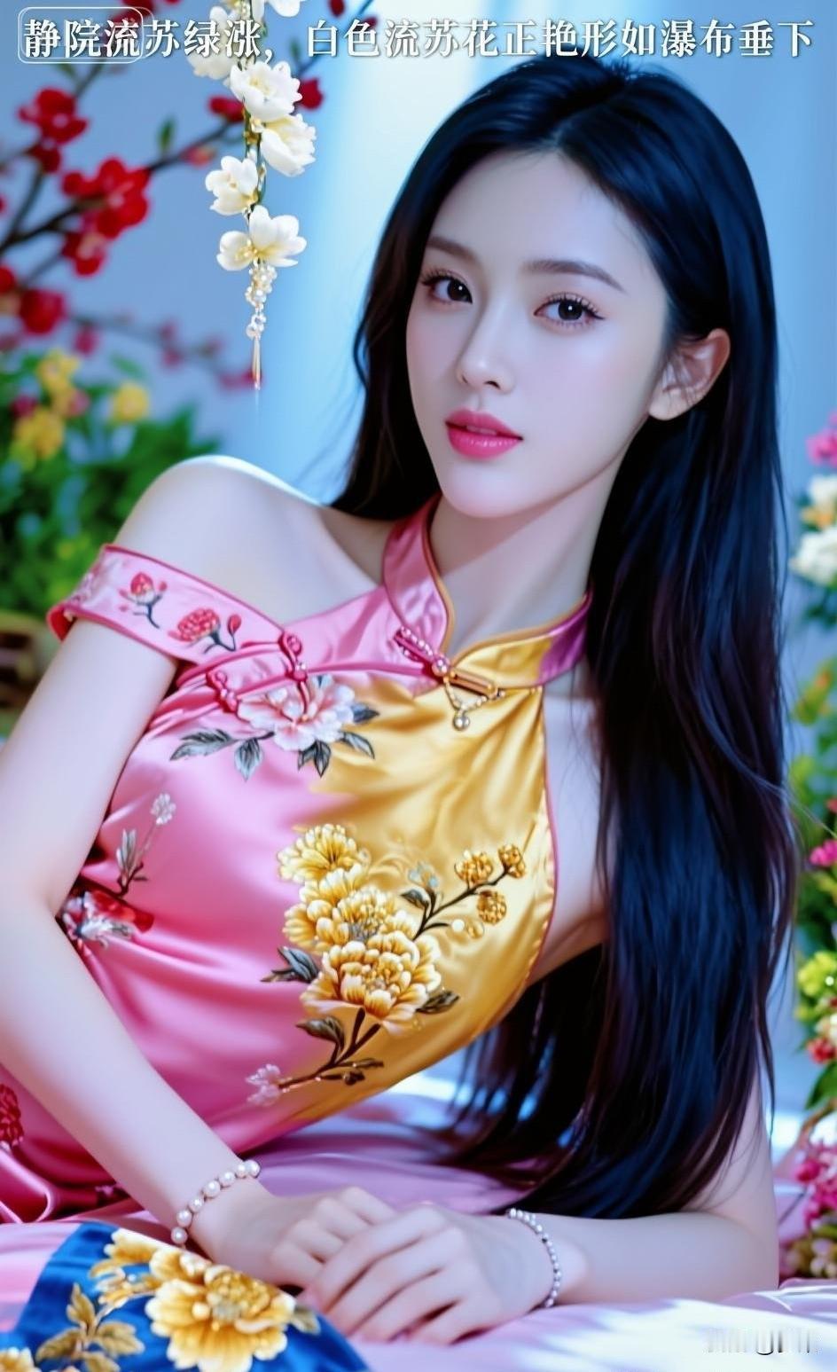 花间美人笑，春风满面娇