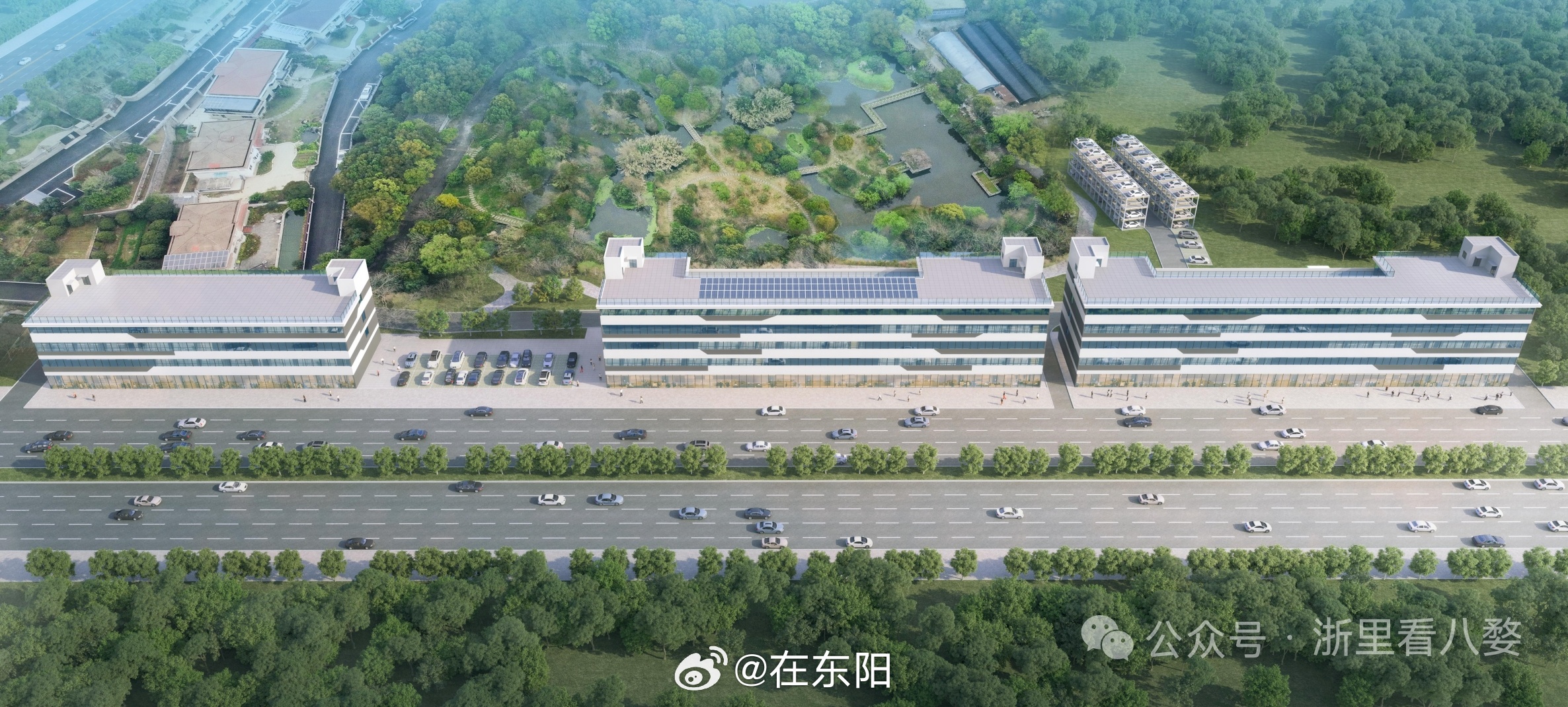 东阳身边事 我们通过卫星地图可以更清晰地看到，该地块位于东阳市西山公园的西侧，城