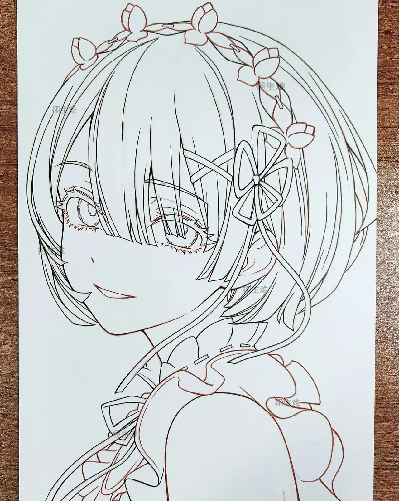 画个恰到好处的蕾姆。原创 手绘 画画 蕾姆 马克笔手绘 只在国内更新，没有任何授