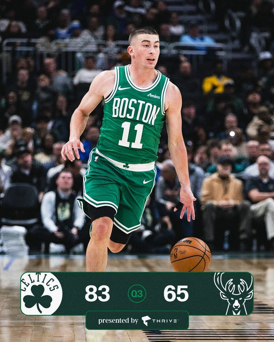 三节比赛结束，我们暂时以83-65领先雄鹿波士顿凯尔特人 ｜DifferentH