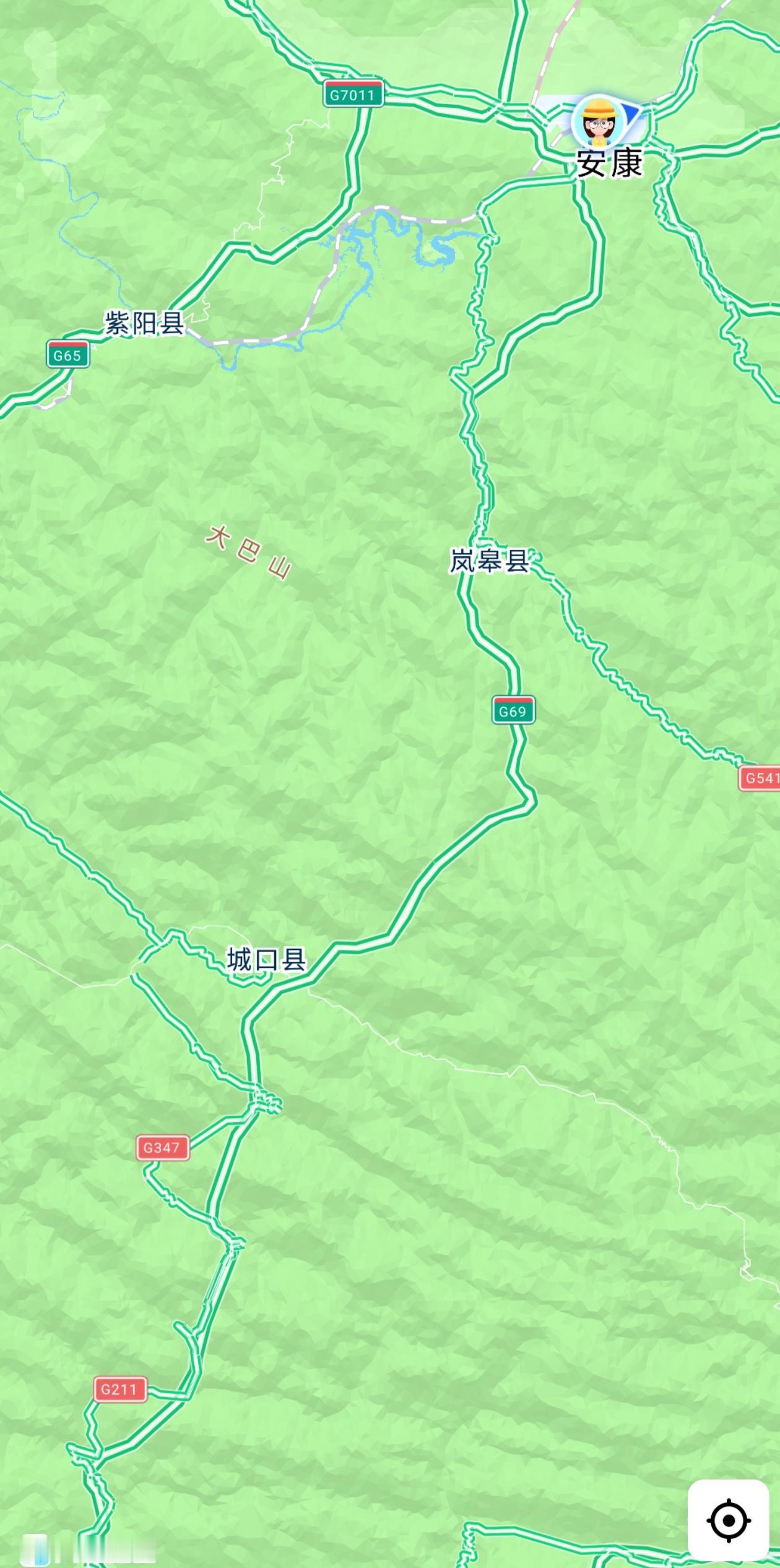 通了，地图上这段高速路变绿了，昨天之前还是灰色的。这样一来，安康向南的通道现在变