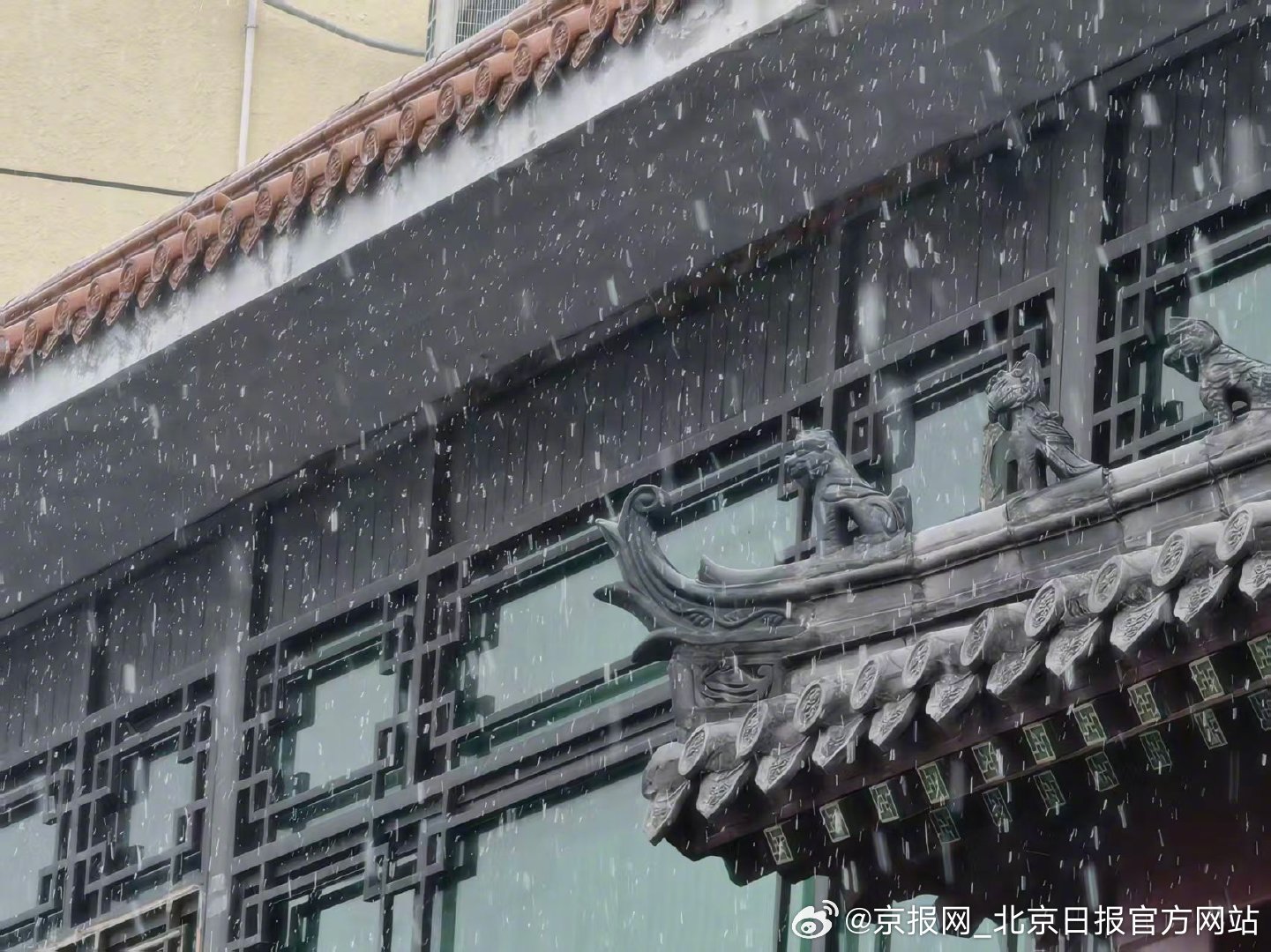 【#北京迎马年第2场雪#】#北京3月限定雪景已上线# 3月2日，北京迎来小雪，你