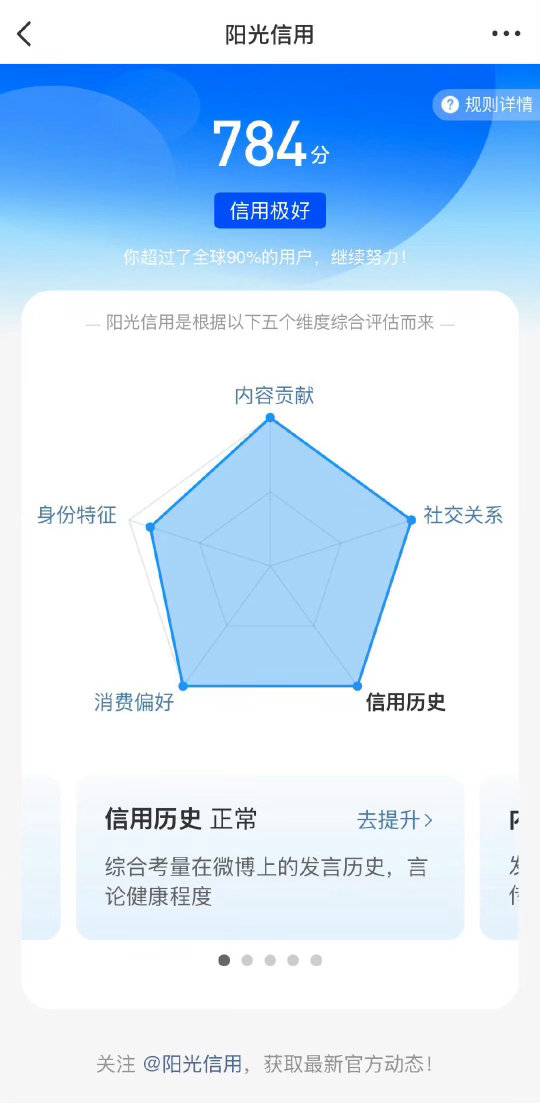 阳光信用  极好784☀️想涨ygxy的可以来和我互动啦🉑转 🉑评 🉑蹭 