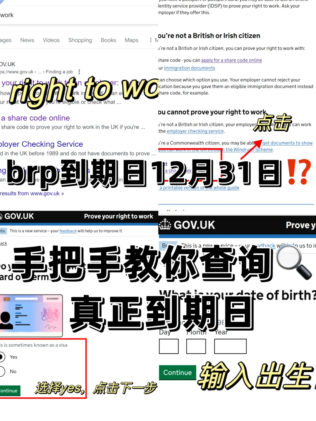 英国BRP真正到期日查询教程- share code
