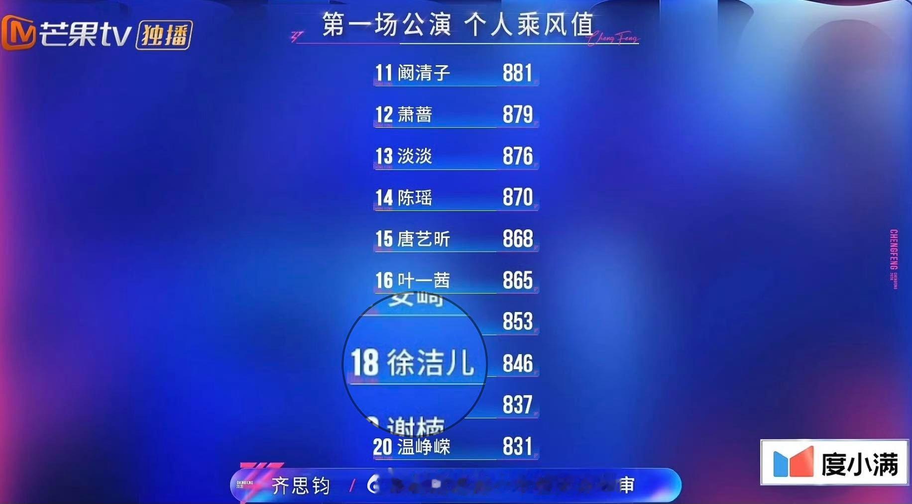 徐洁儿一公不是垫底乘风2026 谁说没人选就是最后一名？徐洁儿一公用名次打脸所有