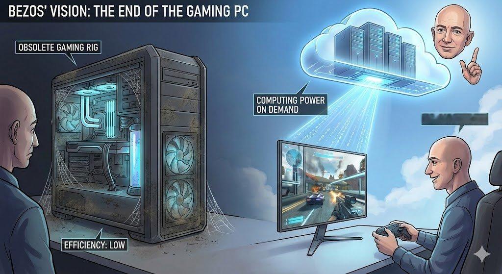 杰夫·贝索斯：“未来你将不再需要购买游戏电脑”。你只需租用云端计算能力即可在线玩