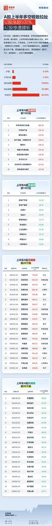 价值投资日志 上半年科创50指数大涨64.25%，创业板指涨35.58%，沪深3
