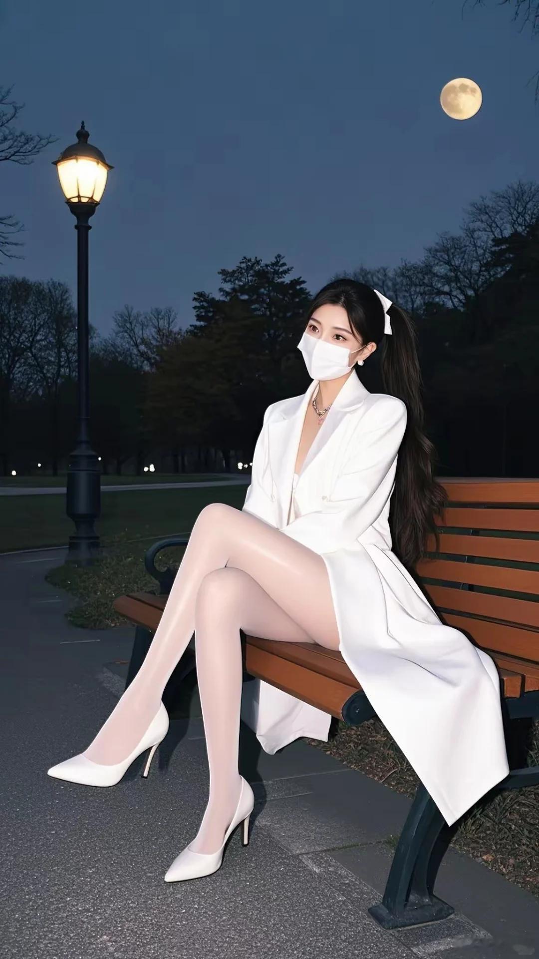 白丝真显白皙，搭配得体，尽显温柔与高级。完美身材配以气质穿搭，既美又飒，女人就该