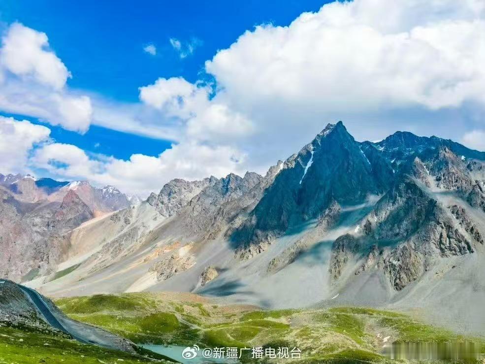 这个夏天相约新疆 踏入那拉提空中草原，层叠的草甸顺着山势绵延，茂密云杉成片生长，