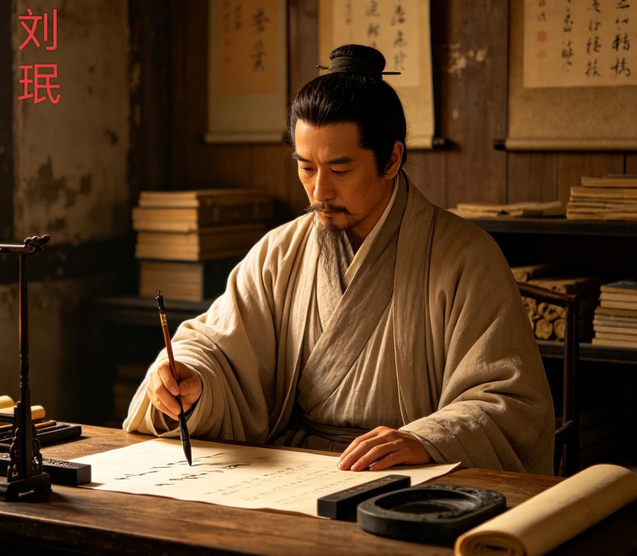 刘珉，字仲宝，为北齐时期的书法家，籍贯彭城（今江苏徐州），他官至北齐三公郎中、文