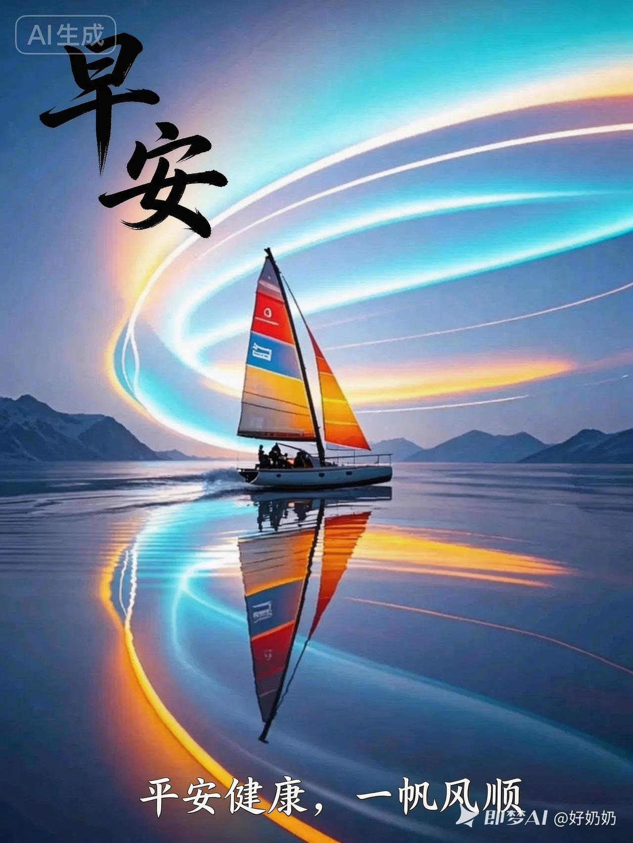 早安，平安健康，一帆风顺！🌊💙💛💚