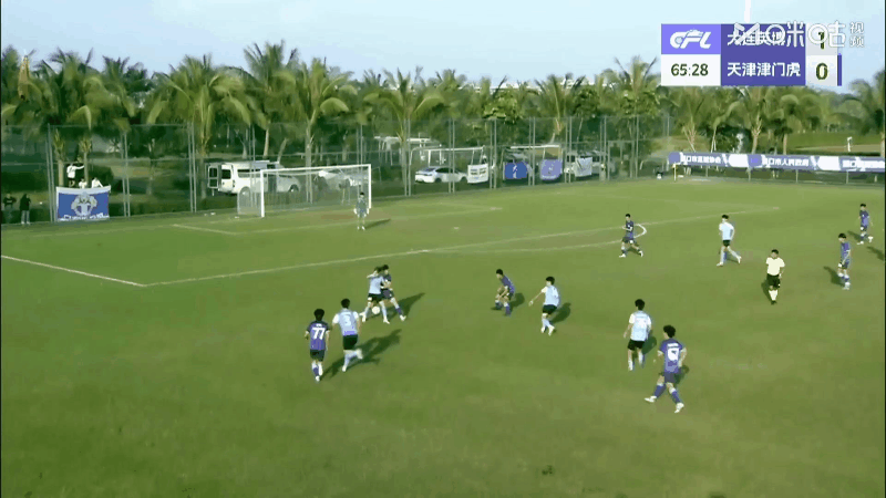 大连英博u21联赛中乙联赛中超联赛 比赛第66分钟，赵佳楠助攻黄山破门，大连英博