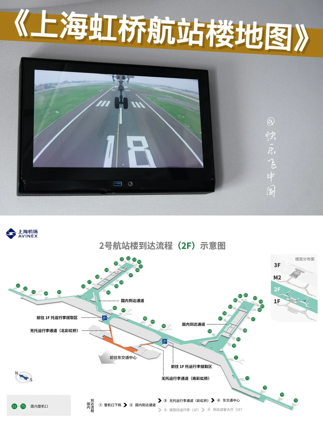 ①文看懂，《上海虹桥机场航站楼地图》❗️