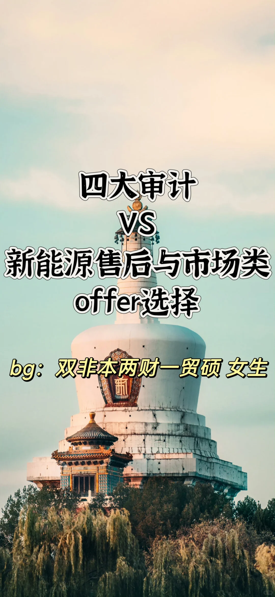 四大审计&新能源售后与市场类offer选择