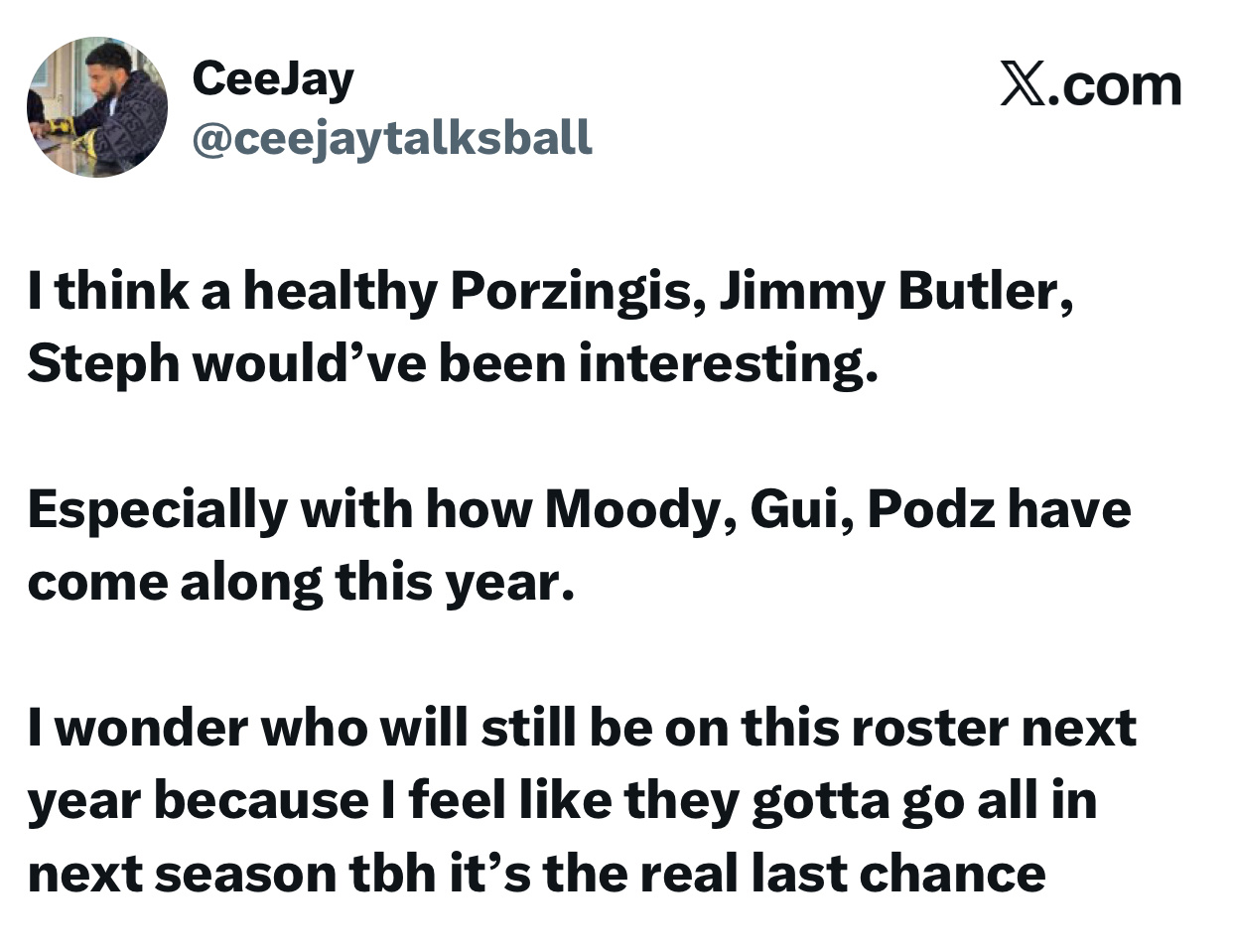 我也很期待希望都能留下来毕竟这个阵容要是健康，还是很强的