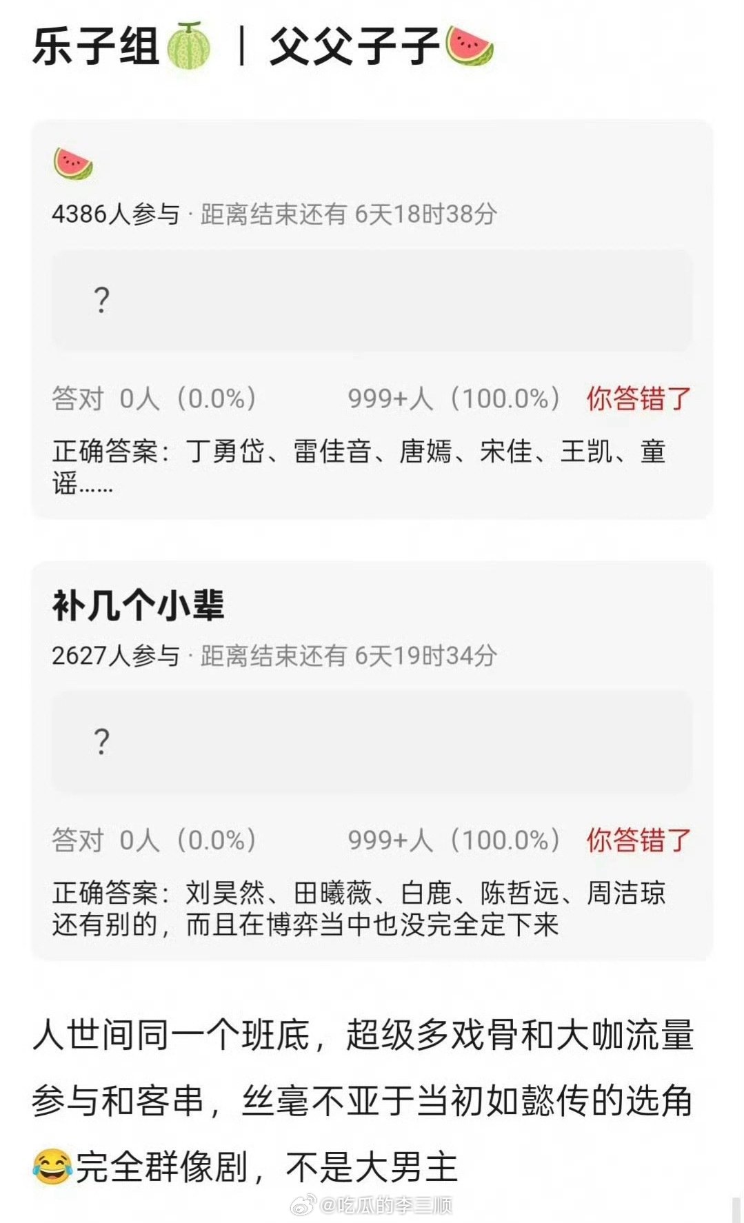 🍉超级群像剧《父父子子》选角丁勇岱、雷佳音、唐嫣、宋佳、王凯、童谣刘昊然、田曦