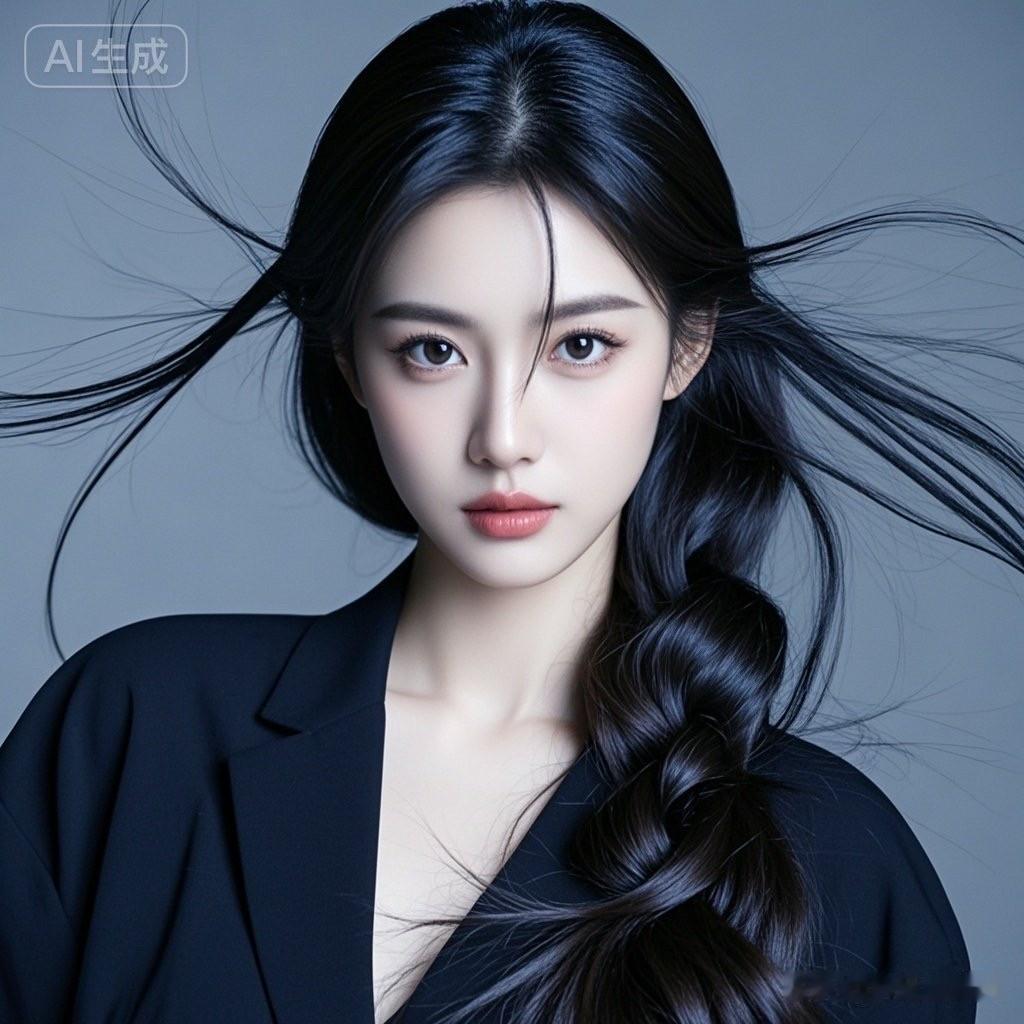 这姑娘编着长辫子，好漂亮！