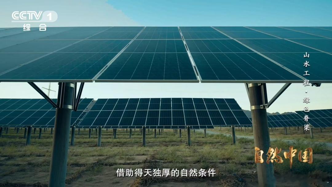 治沙界又添一员猛将光伏板治沙太牛，借助光照发电，依靠板体改善沙漠小气候。水分蒸发