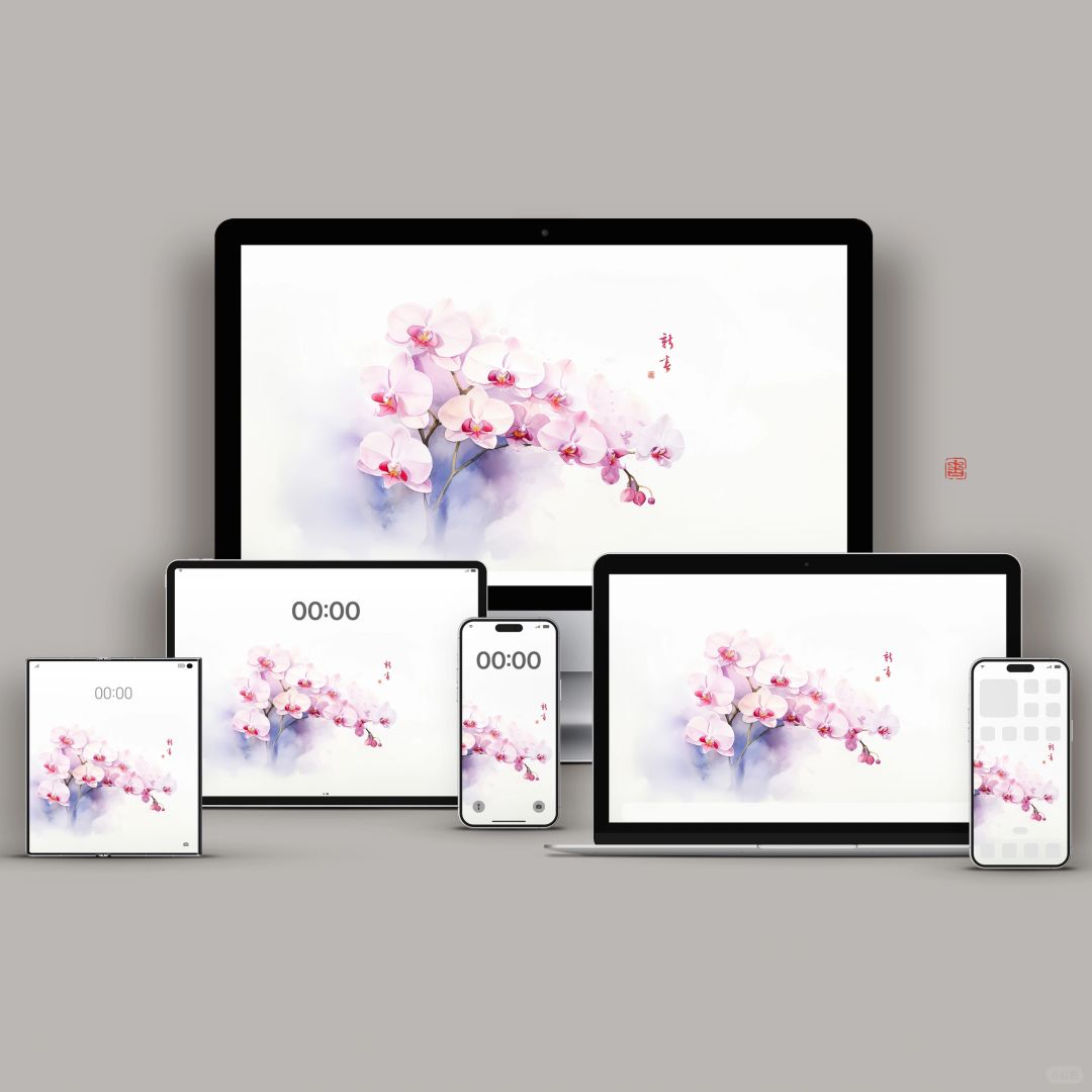 春节花卉｜壁纸全家桶：蝴蝶兰🌷