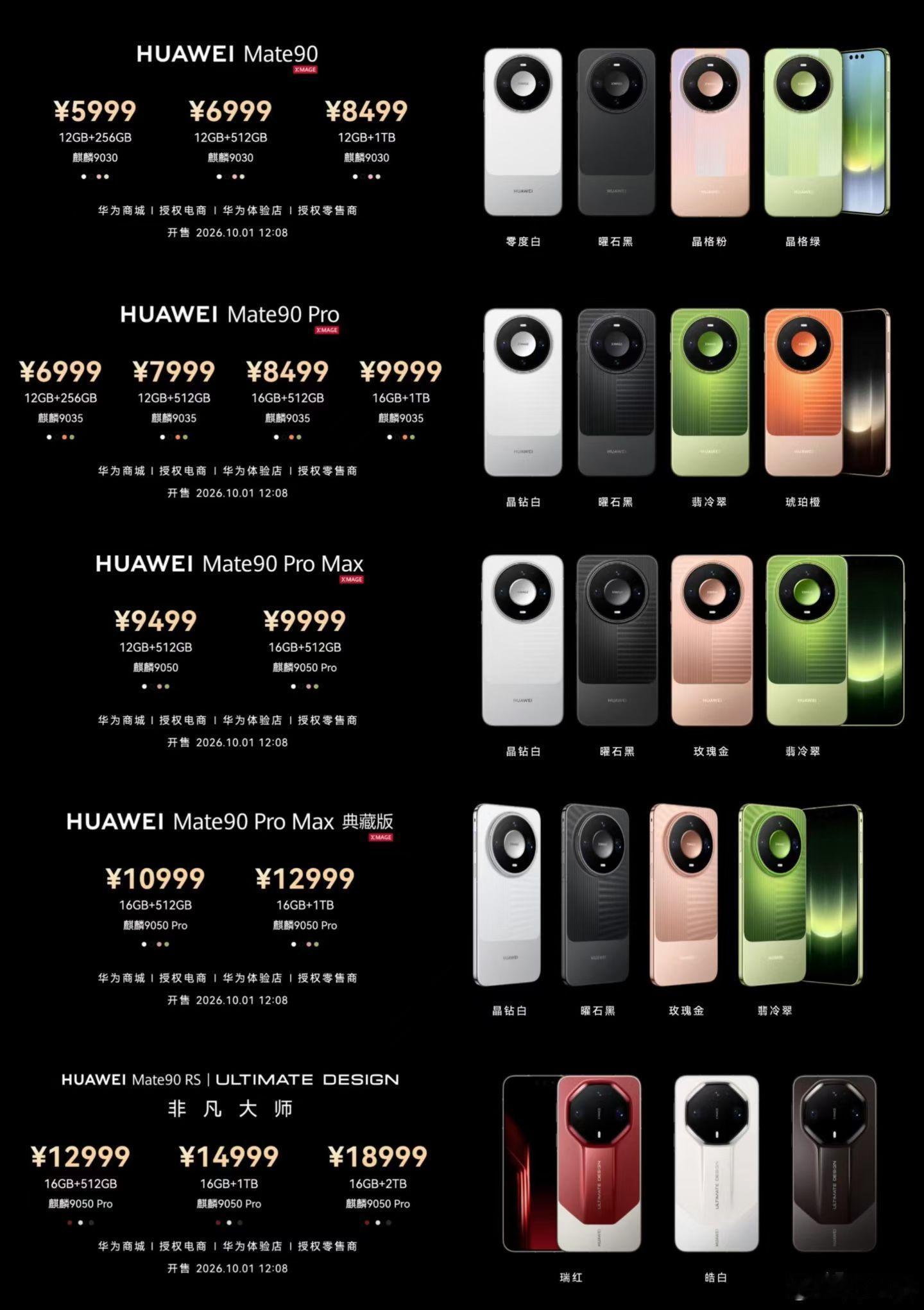 选华为Mate90还是iPhone华为Mate90价格看完今天华为Mate90发