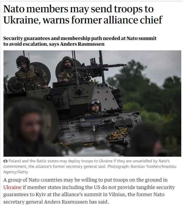 如果美国不向基辅提供安全保障，北约可能会向乌克兰派兵 如果包括美国在内的北约成员