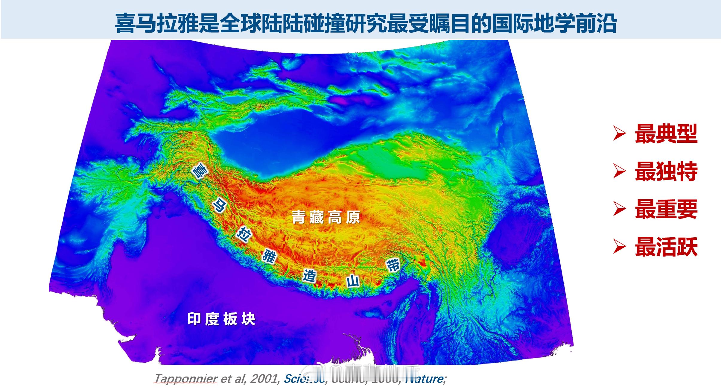 喜马拉雅造山带是全球最典型的、且正在活跃的陆陆碰撞造山带、具有全球最独特的同造山