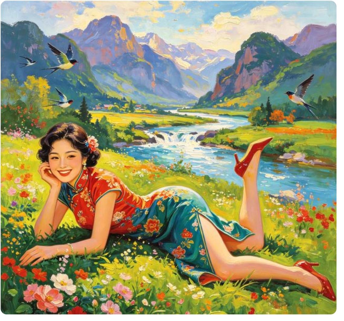 咋地都行
女性穿旗袍更能体现美。但是必须杨柳细腰的美女。又粗又矮。你就别想了。你