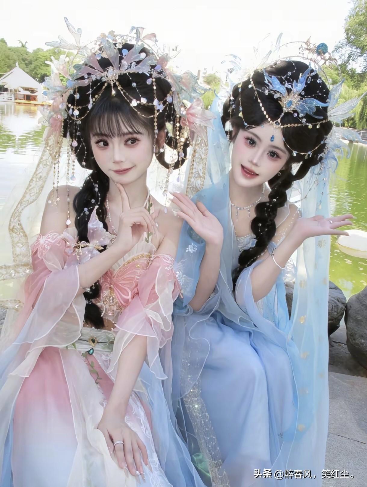 少女古风拍照 古风园林拍照 湖畔古风拍照 溪畔古风拍照