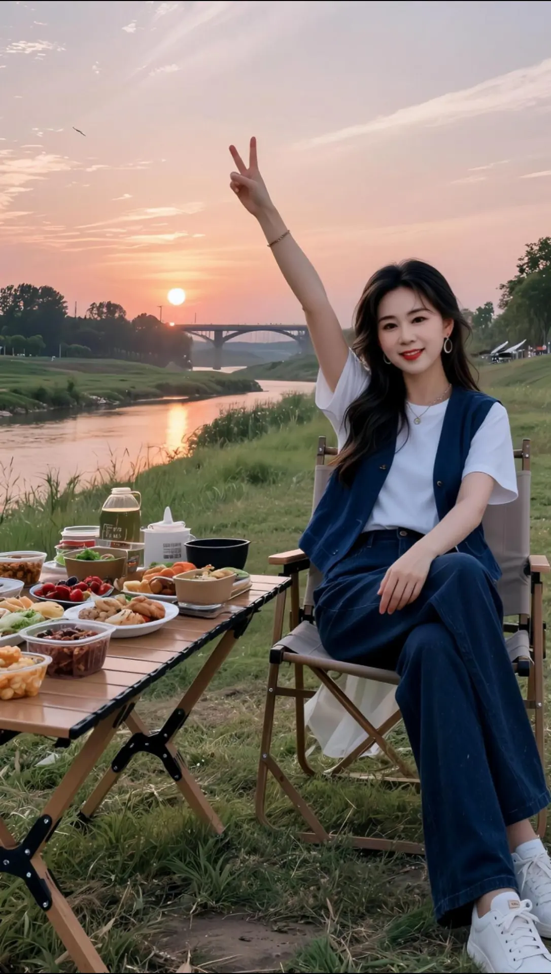AI河畔野餐照 随变ai随便玩
