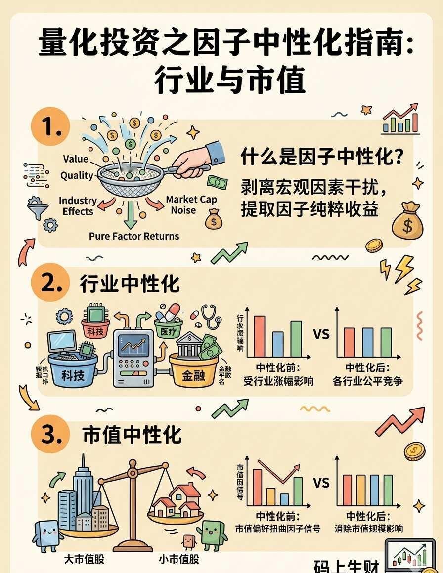 因子纯度太低？那是你没做“中性化”！🧼
量化交易进阶必备：拒绝“伪收益”，找回