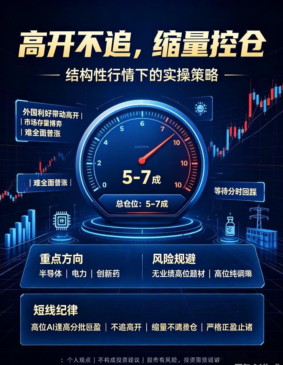 早盘行情实操策略：高开不追、缩量控仓、结构性轮动受隔夜外围市场全线回暖、美股科技
