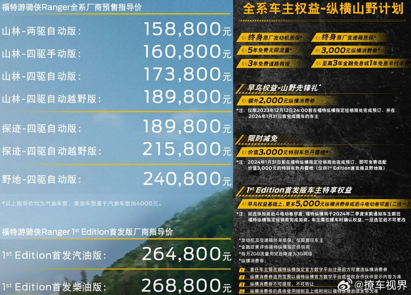 2023广州车展，全新福特Ranger正式定名为游骑侠，并且1st Editio