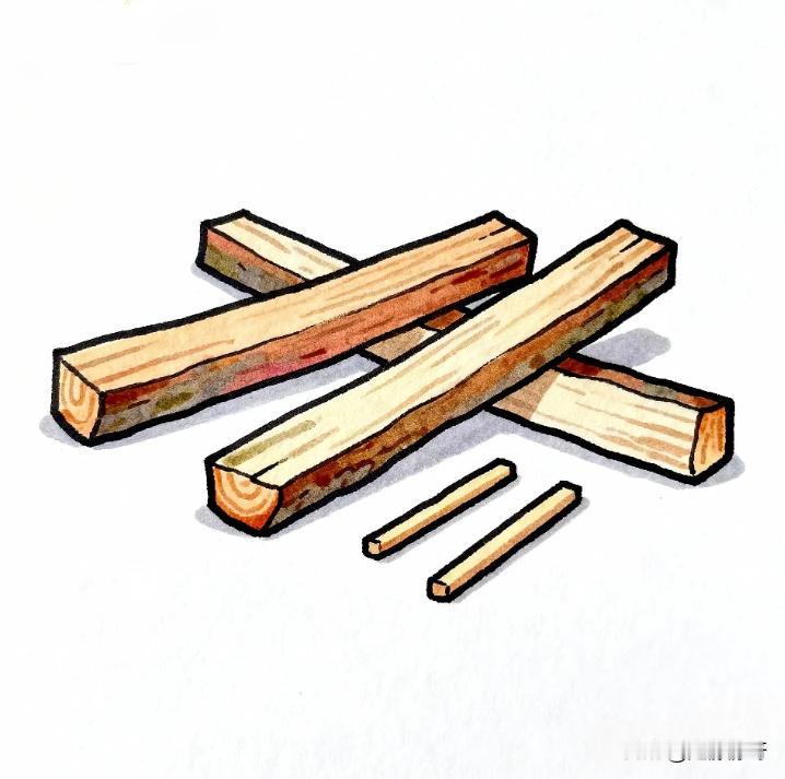 看图猜成语，图中有几根木棒，你们觉得这是什么成语呢？