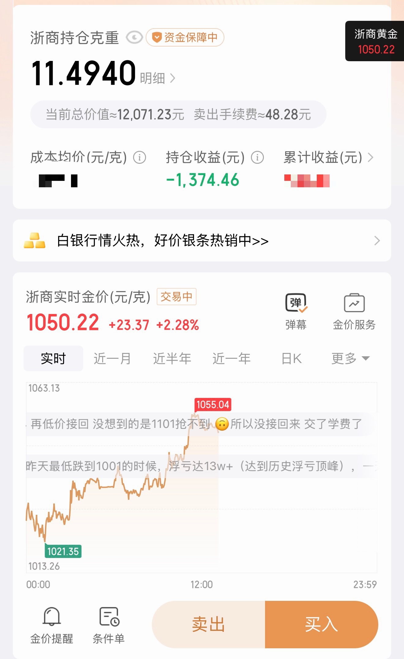 黄金仍有很大下跌空间还好买的少