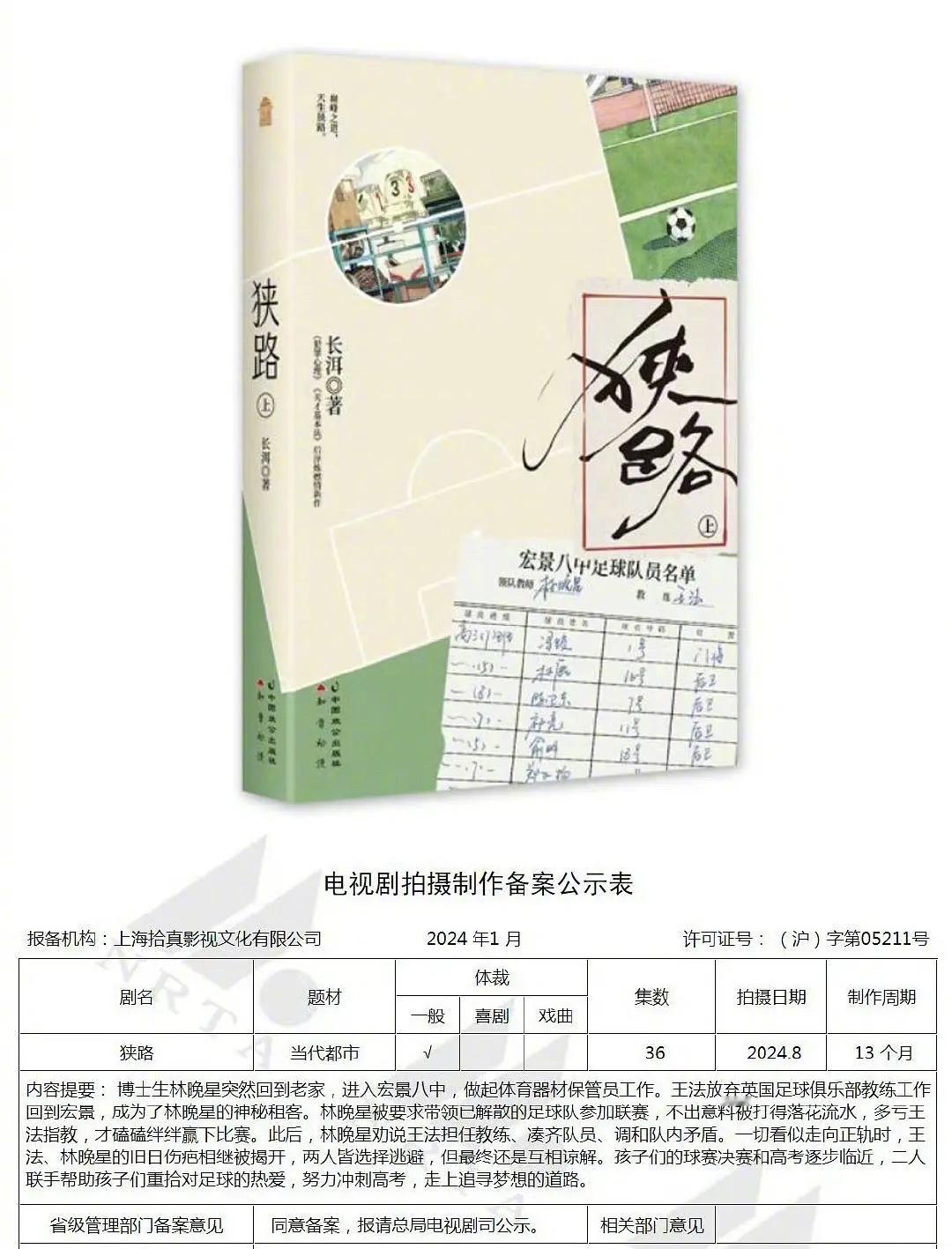 《狭路》改名《灿如繁星》，网传男女主虞书欣，陈靖可，4月初开机，已经在招替身演员