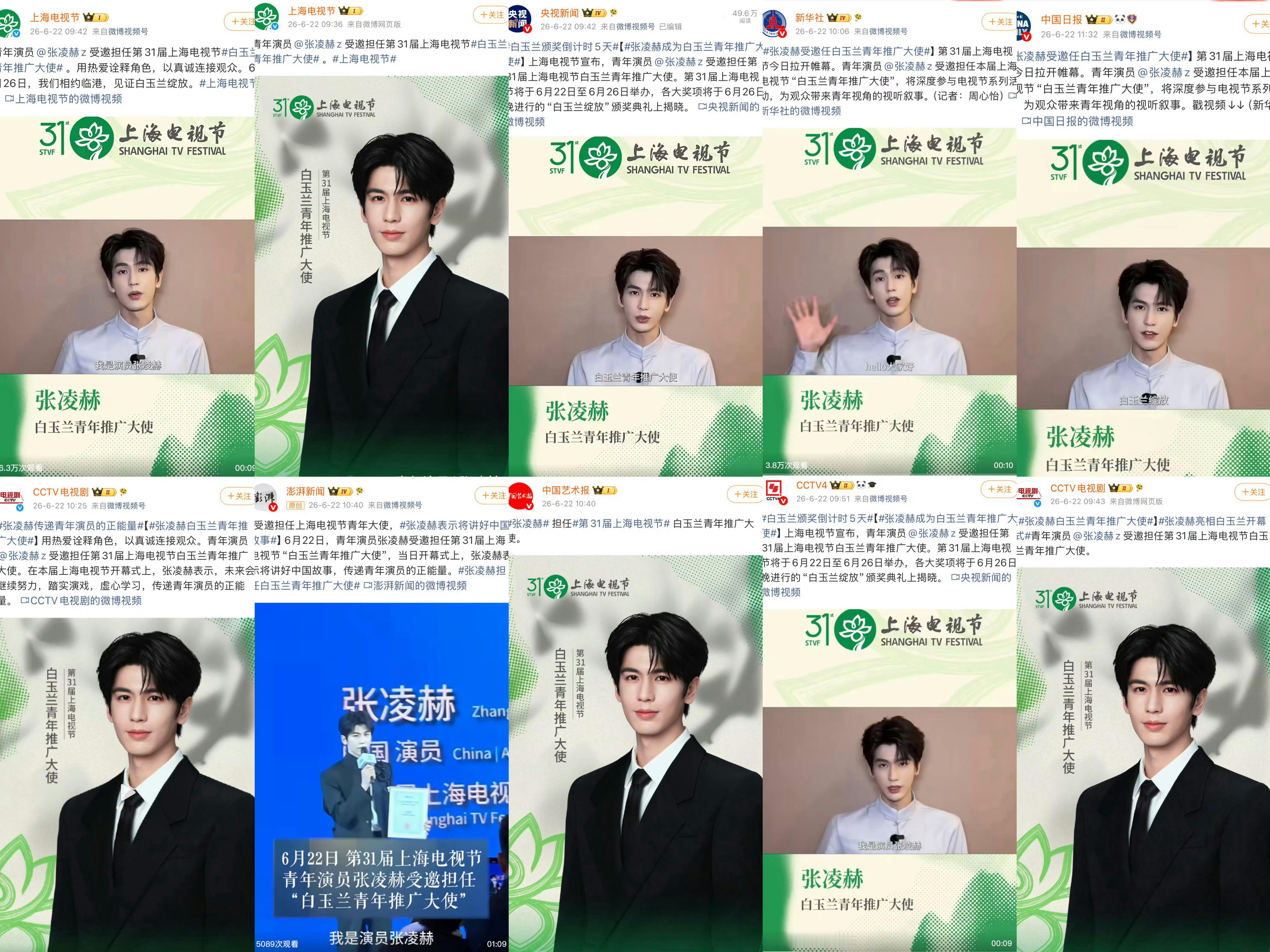 张凌赫白玉兰官方任命推文哥哥你真的超级棒啊！ 