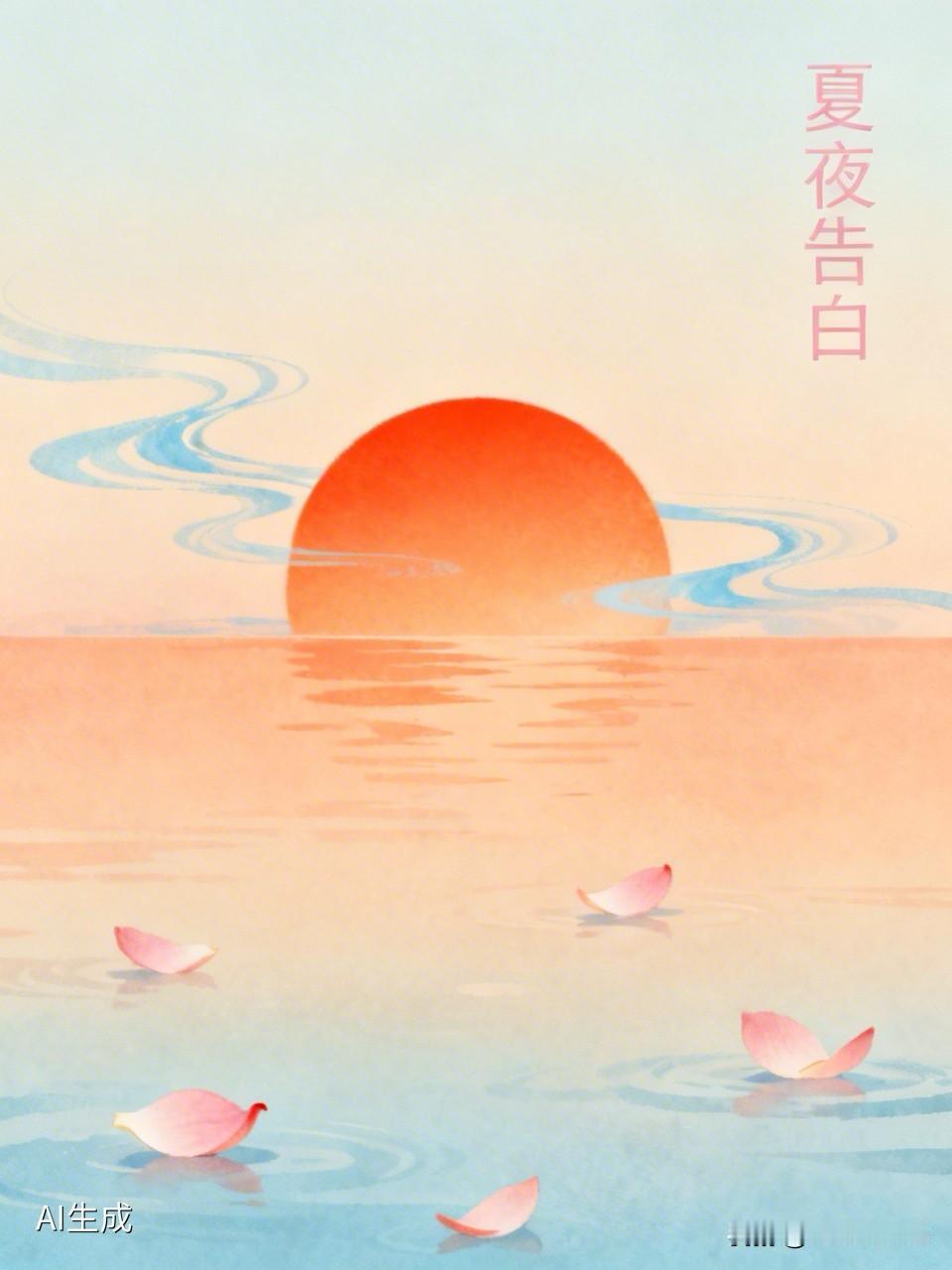 落日沉进橘子汽水，晚风捎来夏夜的告白。