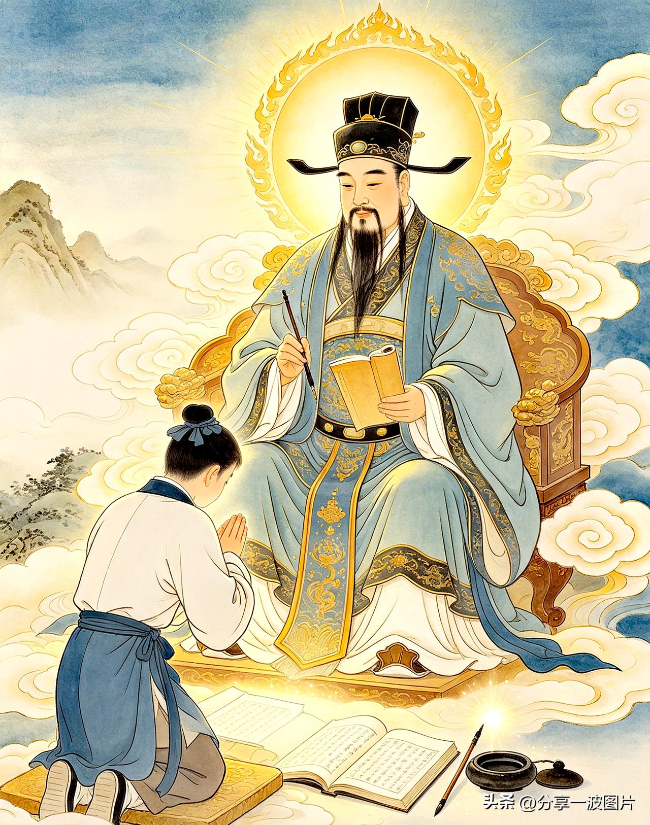 笔点青云开福运，
文昌护佑学业成。