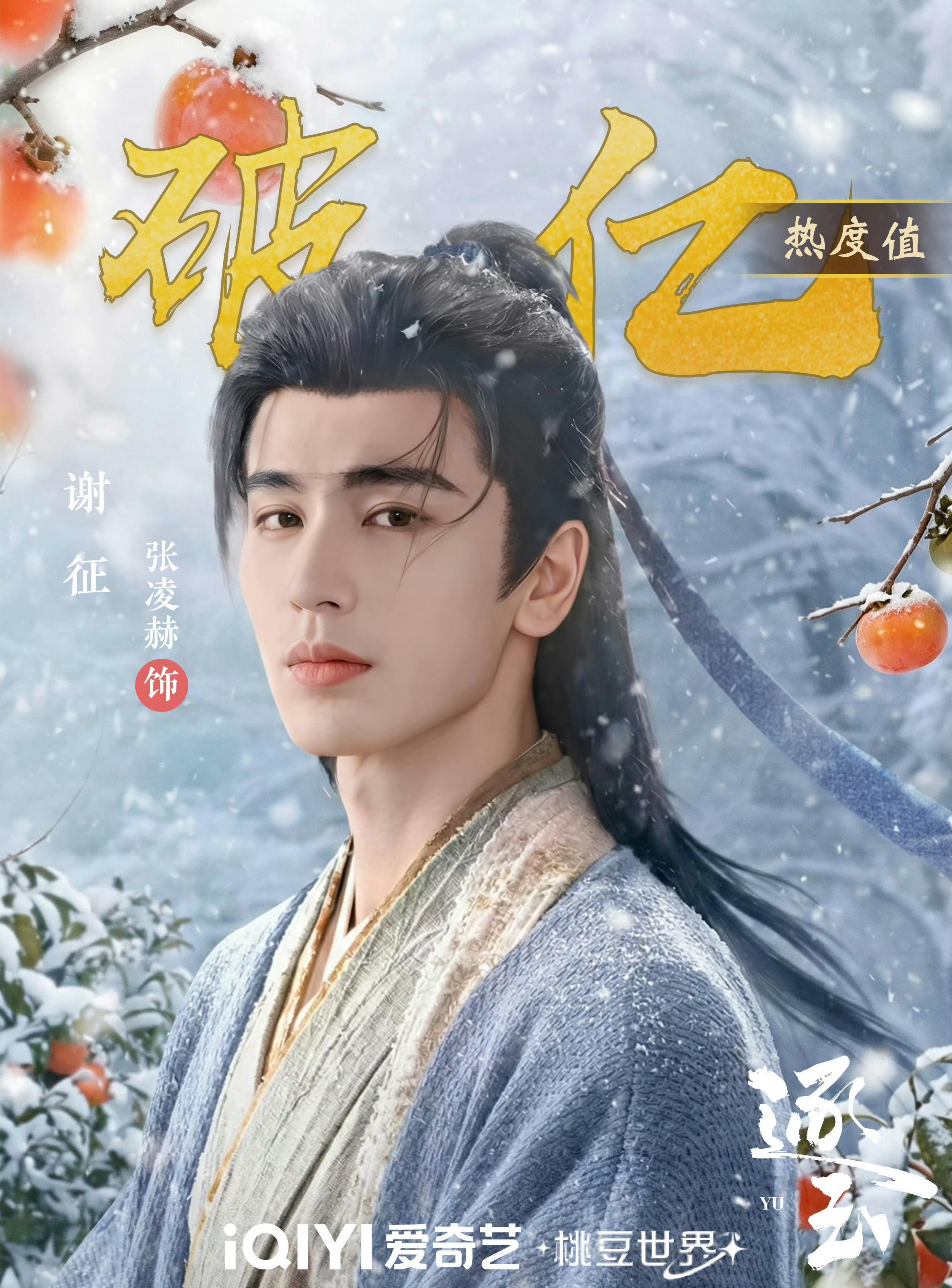 恭喜张凌赫谢征成为爱奇艺历史上首位定档日当天角色热度破亿的角色，定档即破亿，燥候