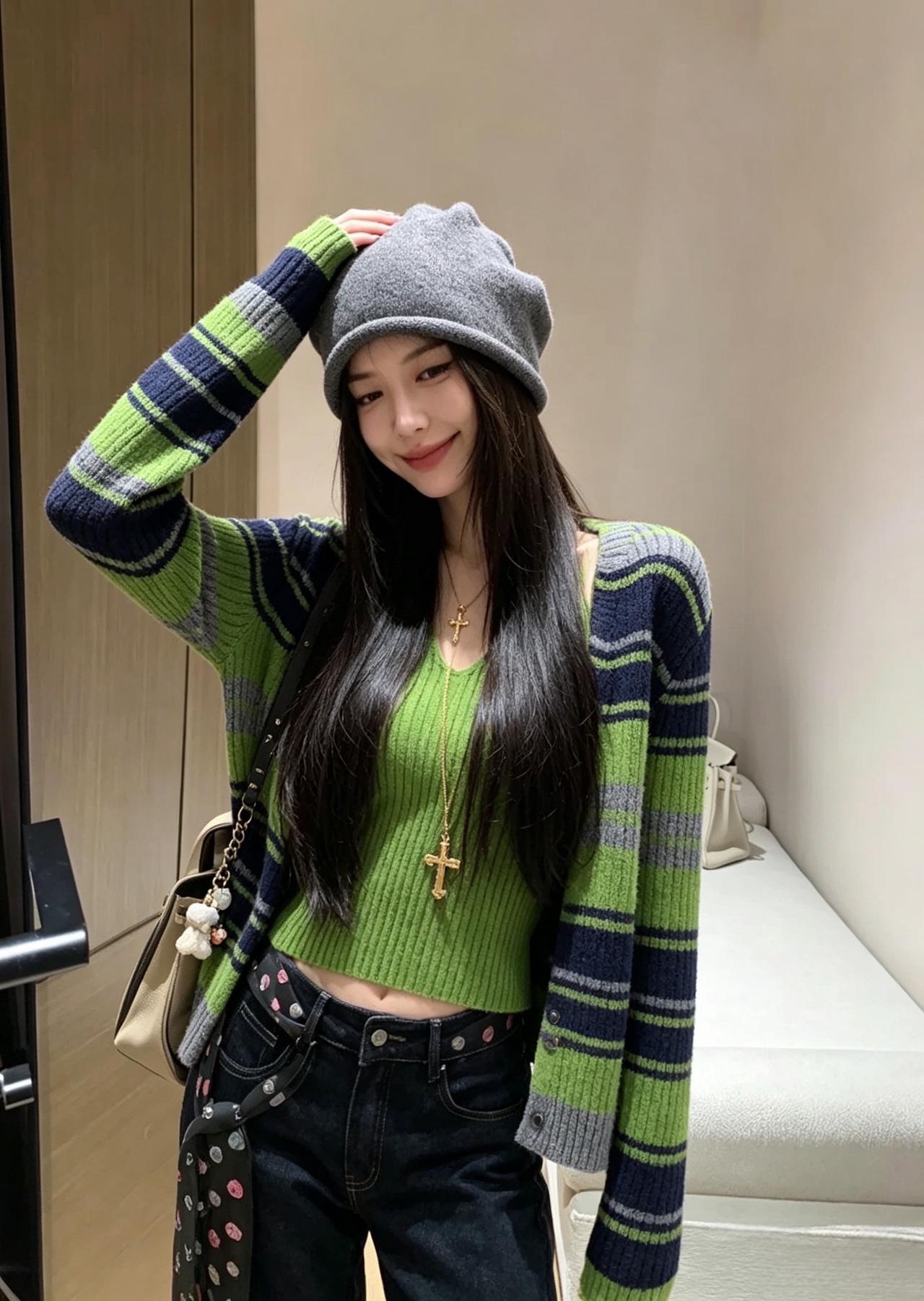 ootd穿搭高智感穿搭 没有班味的通勤ootd穿搭 ootd穿搭新思路 绿棕撞色