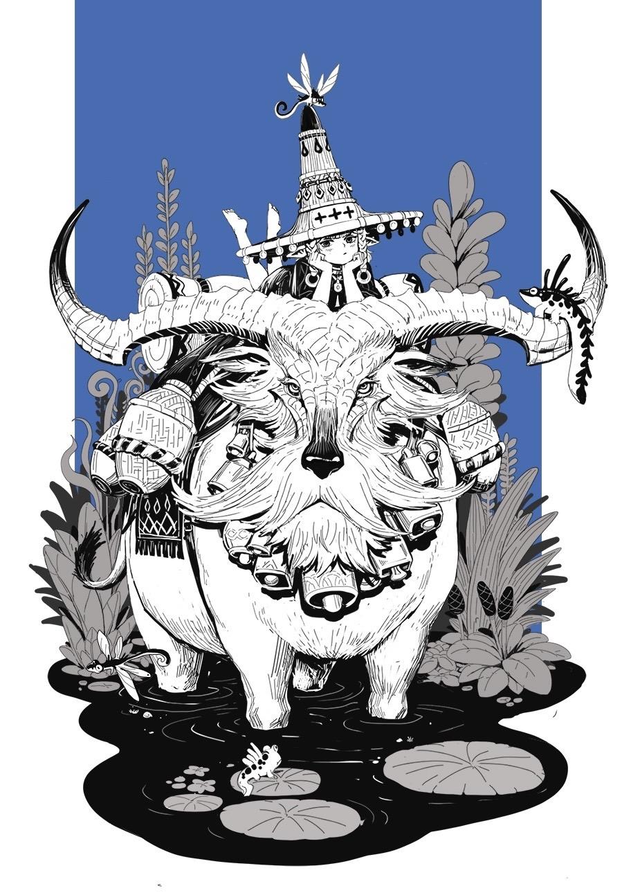 120000%原创 最近科幻主题画多了。林子精灵使，二哈守卫，深海潜艇...